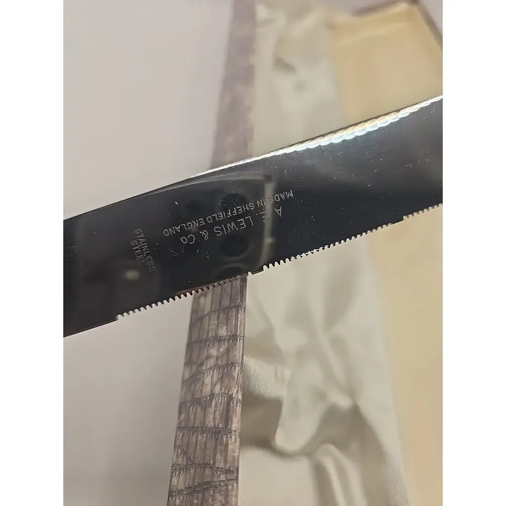Vintage A E Lewis Sheffield England Knife Handpainted Porcelain Stainless Blade